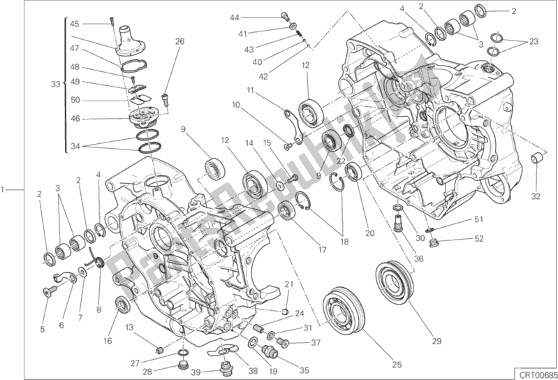 All parts for the Complete Half-crankcases Pair of the Ducati Monster 797 Plus Thailand 2019